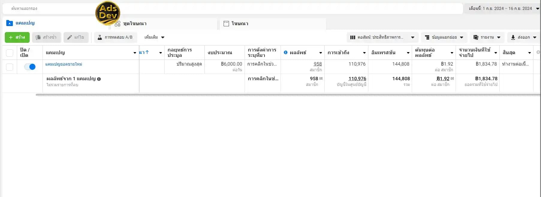 ผลงาน Facebook Ads: h0109